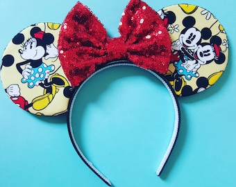 Mouse Ears Classic Minnie and Mickey Mouse || Mouse Ears || Mouse Ears Headband || Minnie Mouse Ears || Sparkle Mouse Ears || RTS
