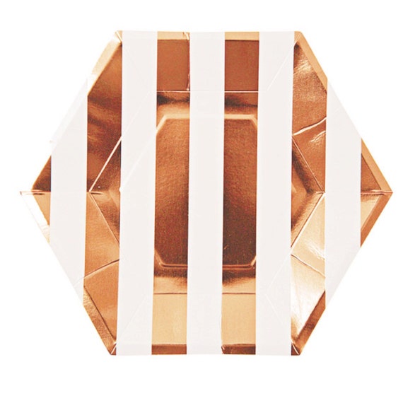 Rose Gold Party Paper Plate Rose Gold Plate Set Rose Gold