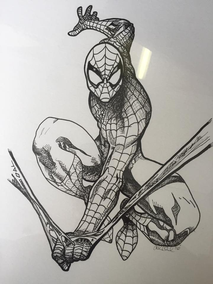 Spiderman Ink Drawing