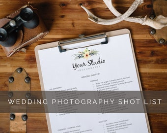 Printable Wedding Photography Shot List For Photographers