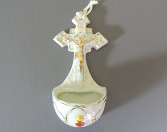 Vintage Holy Water Font/Vintage Benitier/Small Porcelain Holy Water Font/Vintage Religious Font/Religious German Holy Water Font/Germany