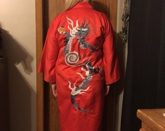 Vintage Japanese dragon robe