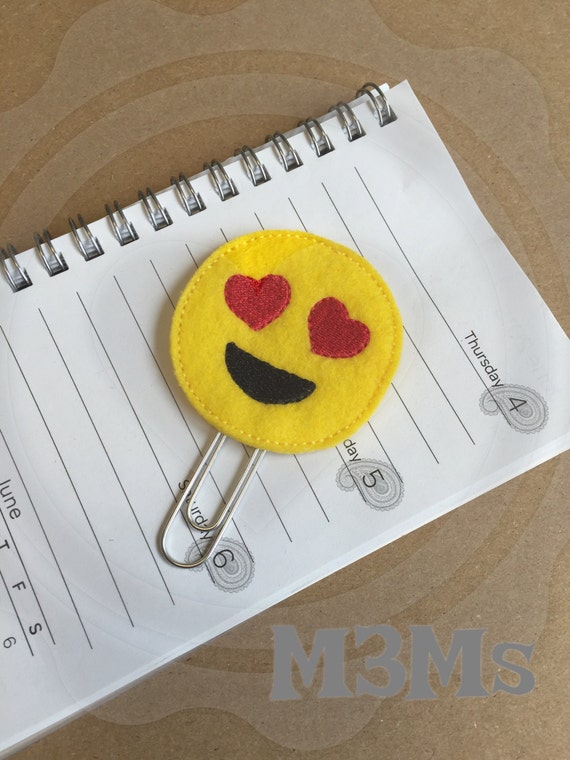 Love Emoji Feltie Paper Clip Bookmark Planner girl gift