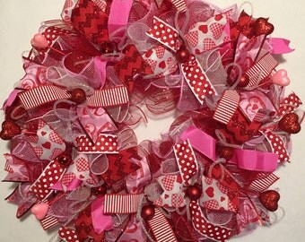 Whimsical Valentine Wreath /Valentines Wreath / Valentines Day Wreath / Valentines Wreaths/Valenitne Wreaths/Red Valentine/Heart Wreath