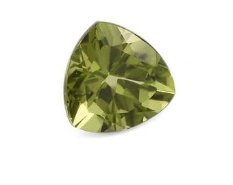 Hebei Peridot Loose Gemstone Trillion Cut 1A Quality 8mm 1.45 cts.