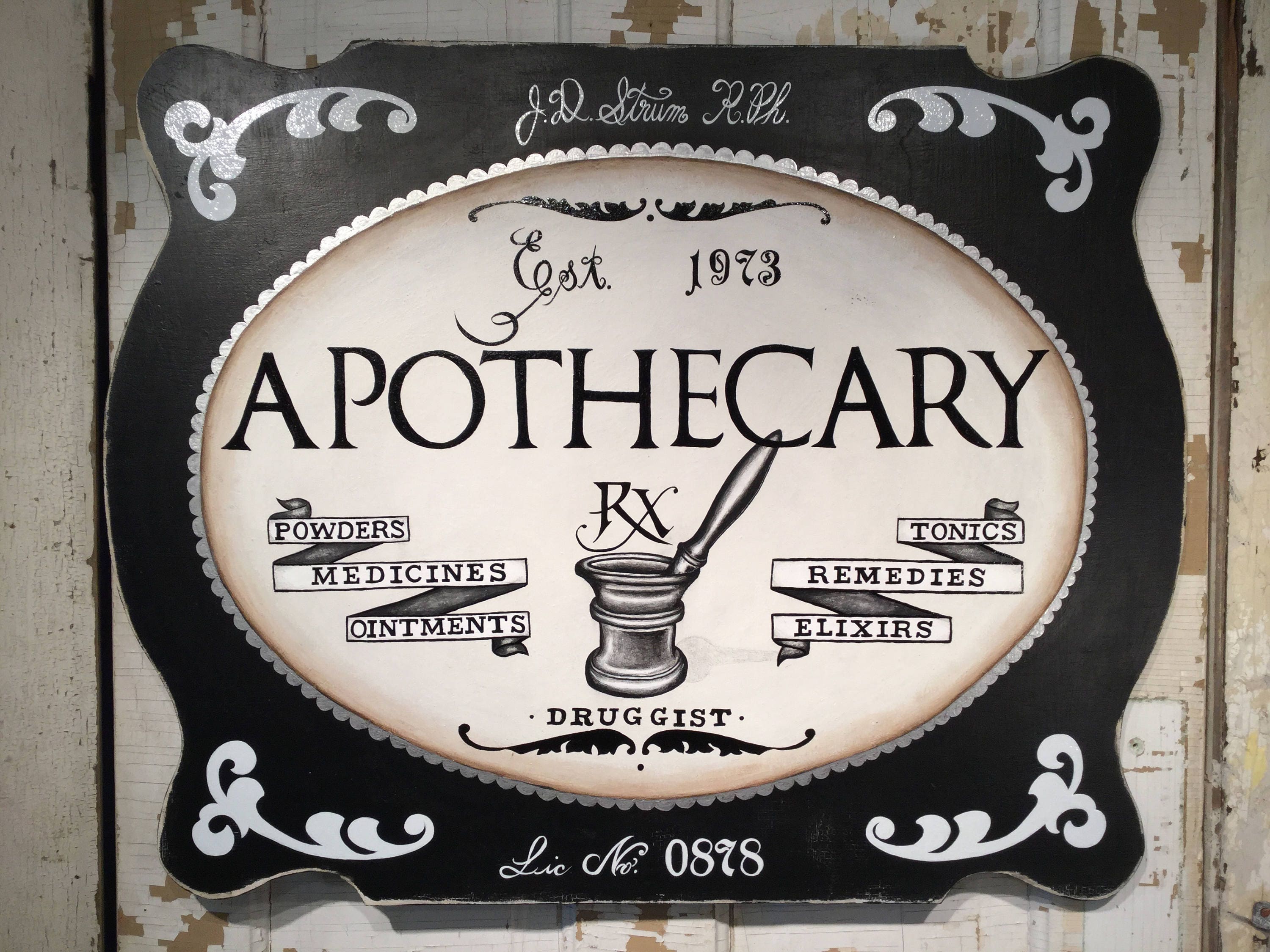 Apothecary Wood Sign