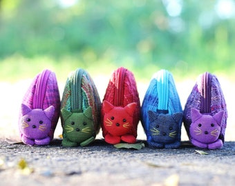 SET 5 Cat coin purse, Coin purse zipper, Gift