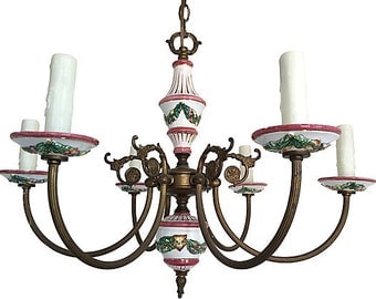 1940s French Porcelain Chandelier