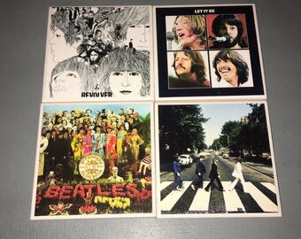 The Beatles Coaster Set - Album Cover Coasters - Let It Be, Abbey Road