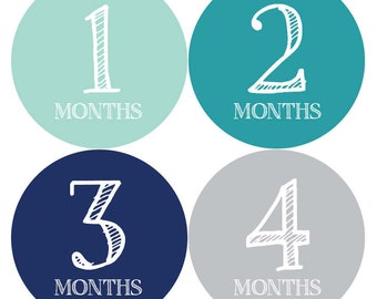 Baby Monthly Stickers - Baby Month Milestone Stickers, Month by Month Stickers, Baby Month Stickers, Baby Age Stickers, Growth Stickers