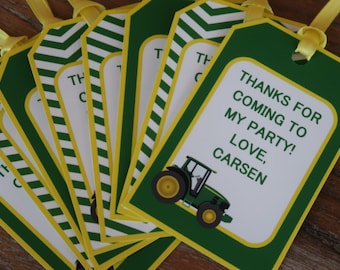 John Deere Themed Party *** CUSTOMIZABLE *** Favor Tags - Gift Tags - Thank You Tags - Sold in Lots of 8 (Tractor Theme)