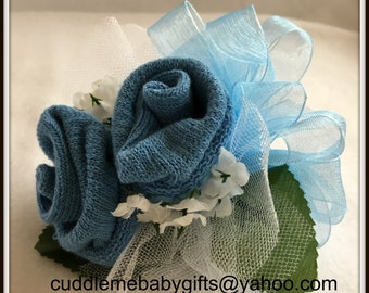 Baby Shower Baby Boy Wrist or Pin-on Baby Sock Corsage