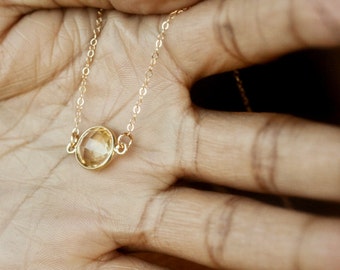 Citrine Necklace, Citrine, Birthstone Necklace, Dainty Necklace, Delicate Necklace, Birthstone Novemeber, Birthstone Necklace, Tiny Necklace