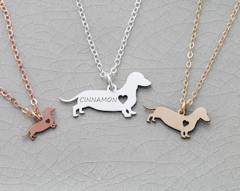 SALE • Dachshund Necklace • Dachshund Jewelry • Dog Necklace • Sterling Silver Pet • Doxie • Sausage Dog • Weiner • Personalized Pet Charm