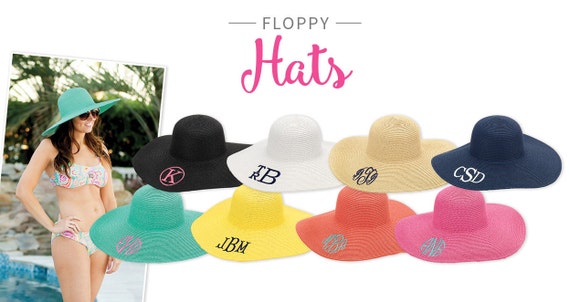 Floppy Hat, Sun Hat, Monogram Summer Hat, Summer Hat, Floppy Summer Hat, Beach Hat, Pool Hat, Straw Hat, Panama Hat, Cruise Hat.