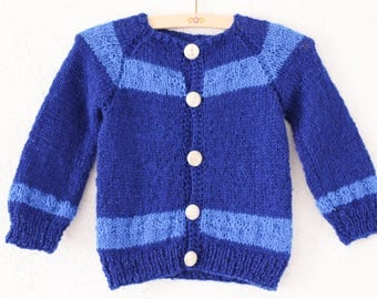 vintage children knit sweater cardigan nautical sailor size 92/98