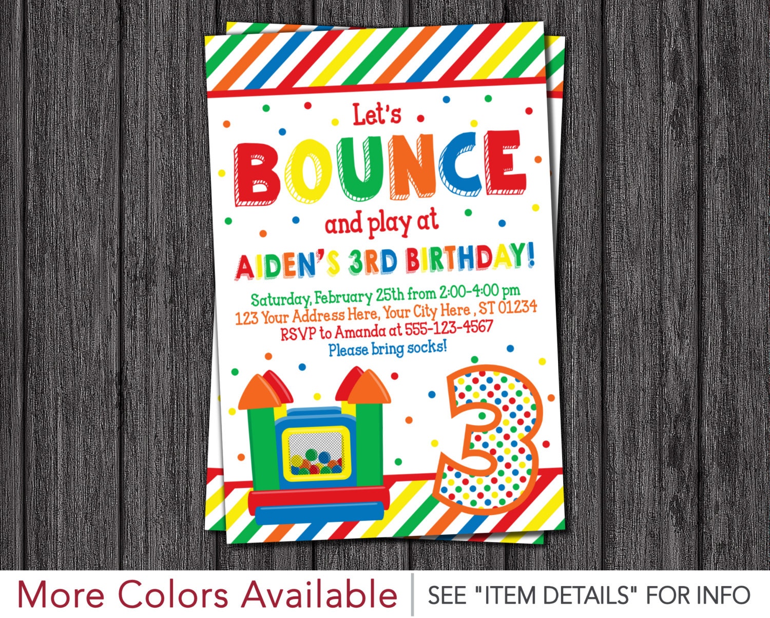 Bounce House Birthday Invitation Printable Bounce House