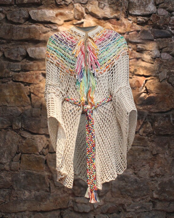 Blomma Crochet Fringe Poncho