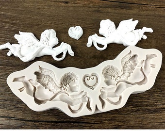 Advanced Food Grade Silicone European Symmetric Angel Fondant Cake Silicone Mold DIY Baking Mold Kitchen Accessories Cake Decorating Tools