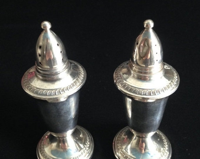 Storewide 25% Off SALE Vintage Crown Sterling Silver Weighted Salt & Pepper Shakers Featuring Beautiful Tapered Design with Iconic Victorian