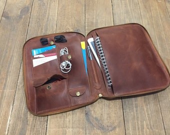 File folder Leather Document Holder Ipad case Leather travel organizer Leather Ipad case iPad Portfolio Men Work Bag