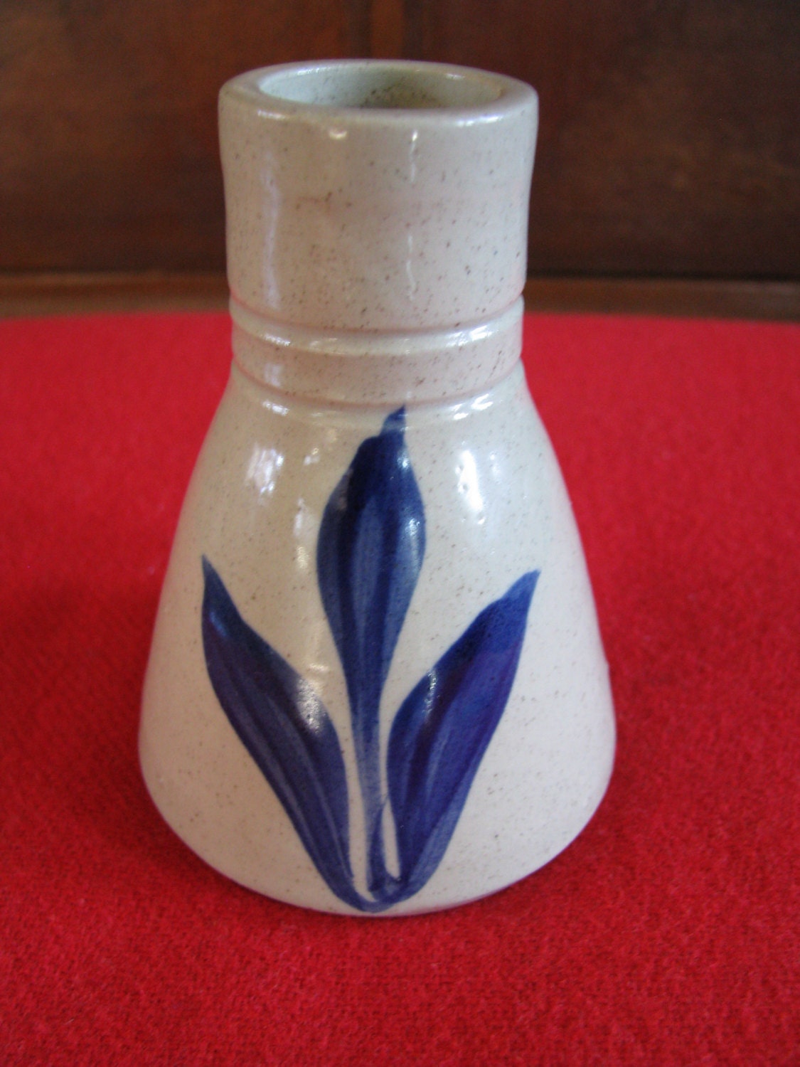 Williamsburg Pottery Factory small gray and blue vase