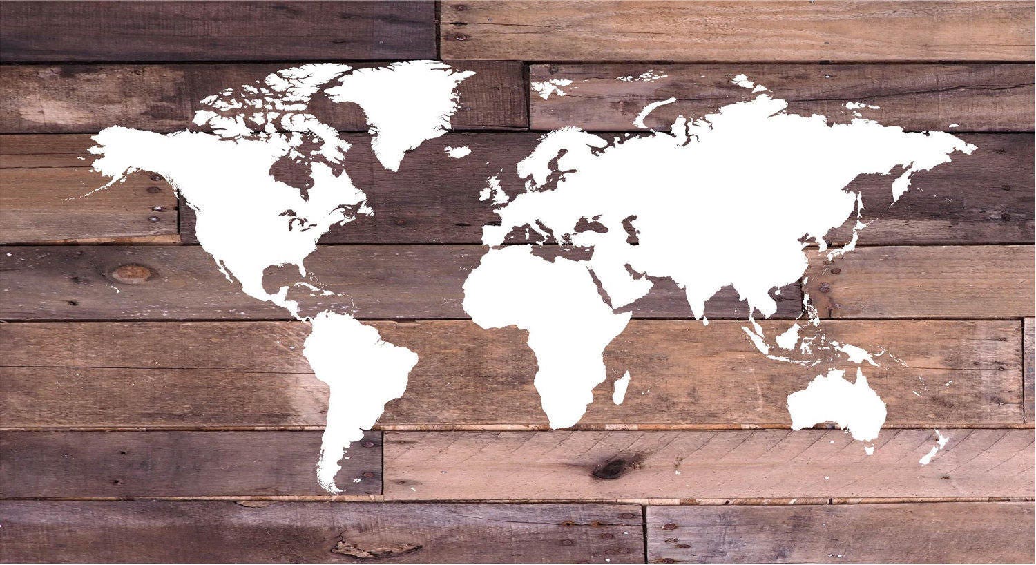 Reclaimed Wood World Map Wall Art Canvas Wall Art Wood Sign
