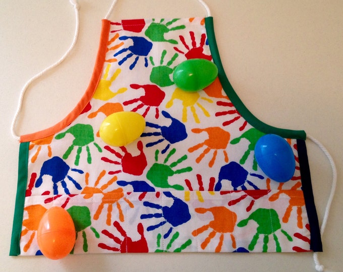 Toddler Art/Craft Apron. Sturdy Primary Colorful Craft Apron. Toddler Egg Gathering Apron. Adjustable neck/waist ties. Fun Birthday Gift!