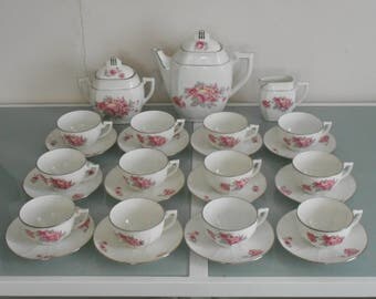 stunning vintage French porcelain 27 piece tea set / coffee set