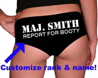 CUSTOM Military Rank Panties. Marine Wife. Air Force Girlfriend. Air Force Wife. Army Girlfriend. Navy Wife. Military Gift. Report For Booty