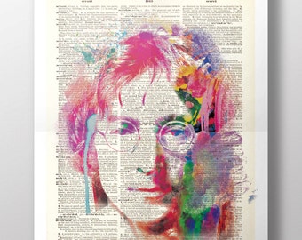 John Lennon Portrait Print The Beatles Poster Lennon