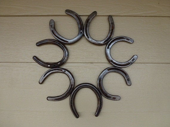 Rustic Horseshoe Wreath Great decor for home, porch, barn Country Ranch Farm Repurpose Upcycle