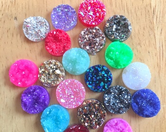 Druzy earring Kit, druzy earring kit, jewelry making kit, earring set, diy kit, diy jewelry, druzy studs, 12mm Druzy cabochon, stud earrings