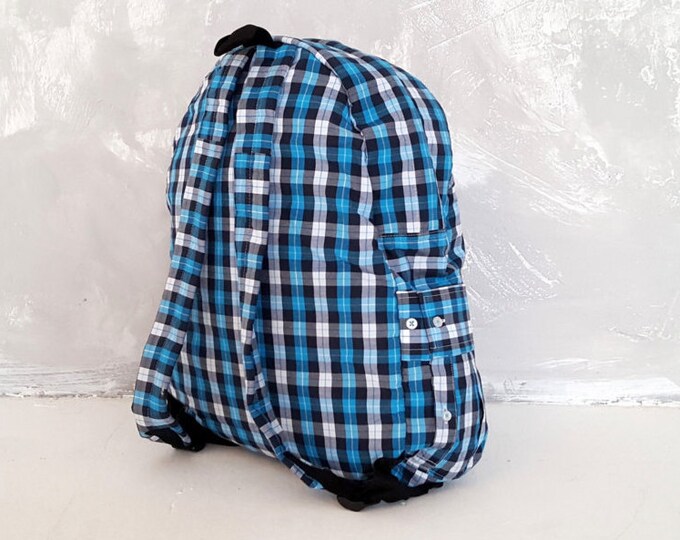 Blue backpack, everyday backpack for men, shirt backpack, rucksack, large backpack, backpack satchel, backpack for women, travel backpack