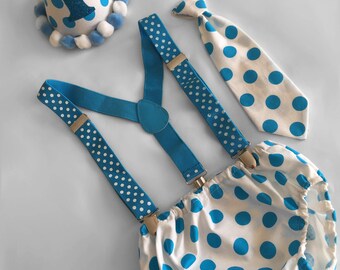 Cake Smash Outfit Boy, Aqua Spots, Baby Boy 1st Birthday Outfit, 1st Birthday dressup, Cake Smash Outfit, Baby photoshoot outfit