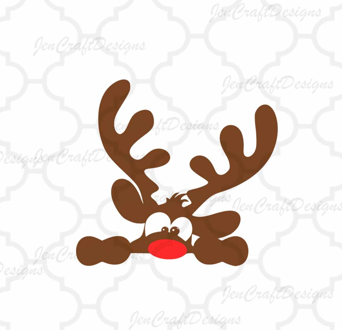 Download Peeking Christmas Reindeer SVG,EPS Png DXF, Peeping ...