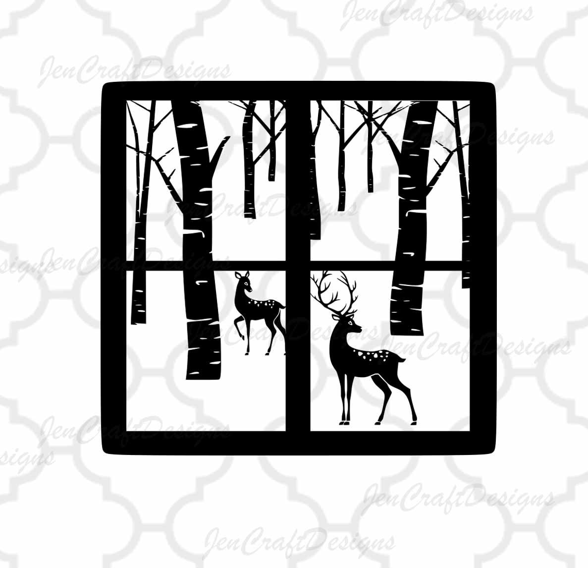 Download Christmas Winter Scene svg Glass Block Reindeer SVG,EPS ...