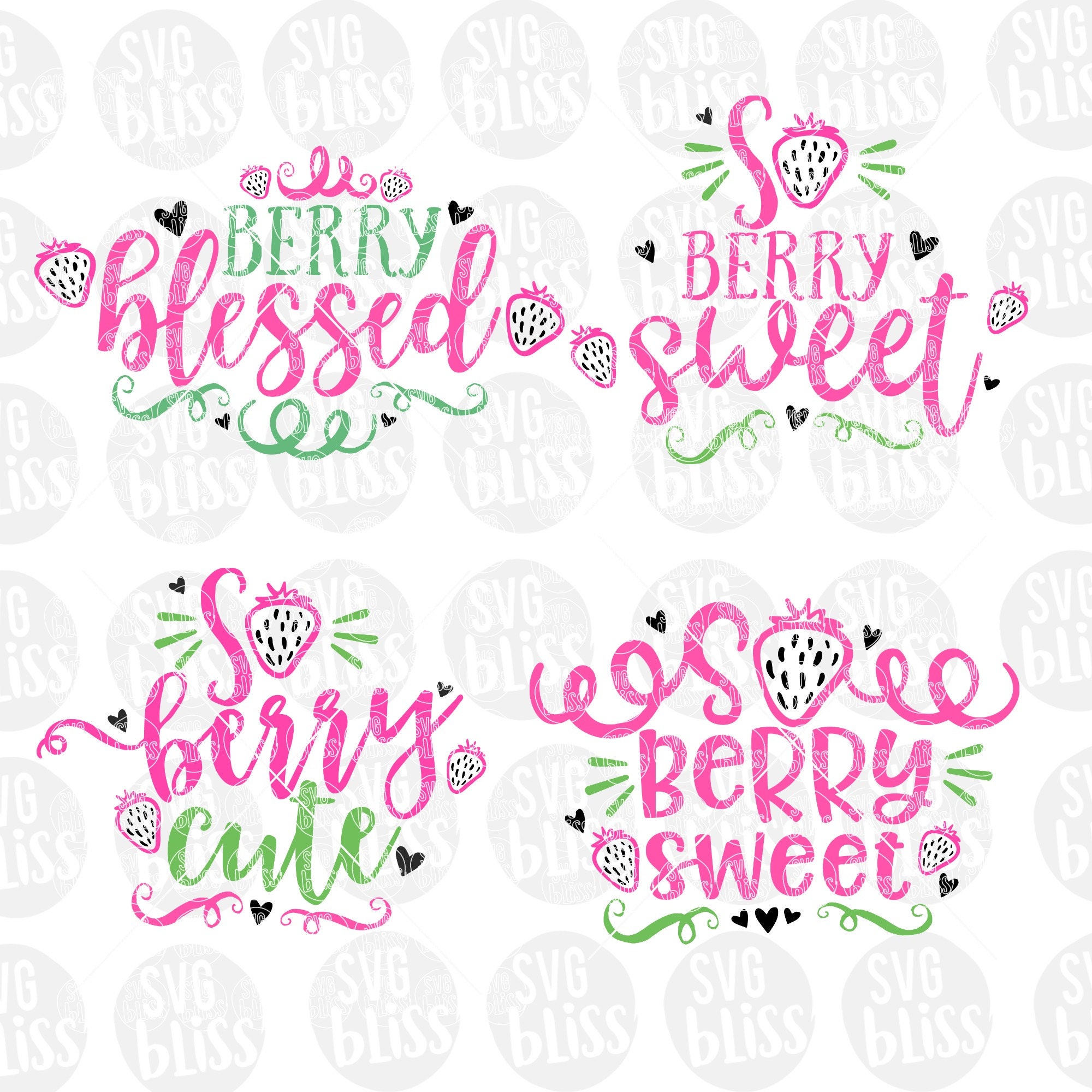 Download SVG Bundle Berry Sweet Berry Blessed Berry Cute Girl SVG