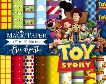50% OFF SALE Toy Story Digital Paper : "TOY Story Digital Paper"- Toy Story ClipArt, Toy Story Digital Scrapbook Paper, Toy Story Clipart