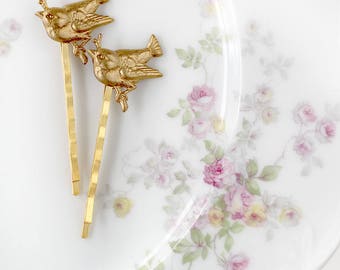 Woodland Hair Pins - Gold Bridesmaids Bobby Pins - Wedding Bobby Pins - Romantic Hair Pins - Boho Wedding Hair Pins - Bridal Hair Pins