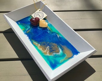 Resin jewelry tray, small 13 x 23 cm
