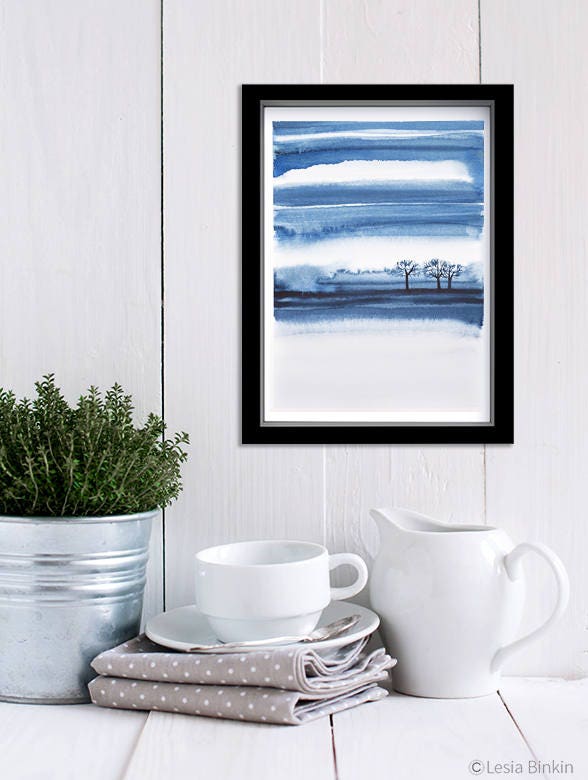 Water Mirror watercolor painting abstract painting