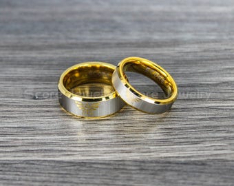 free shipping free custom engraving 2 piece couple set tungsten bands with beveled edge legend of - Zelda Wedding Ring free shipping free custom engraving 2 piece couple set tungsten bands with beveled edge legend of - Zelda Wedding Ring