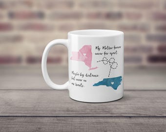 Mom, State Mug, Long Distance Mug, Personalized, All States Available, Gift for Mom, Mothers Day Gift, Birthday Gift, Gift for Her