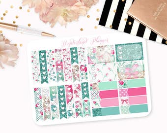 Easter Bunny - Floral Themed Planner Stickers // Checklists // Perfect for Erin Condren Vertical Life Planner