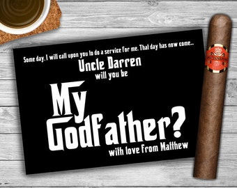 Will You Be My Godfather Card - Printable - Personalized Digital File - Godparent - Be My Godfather Request Card - 0022
