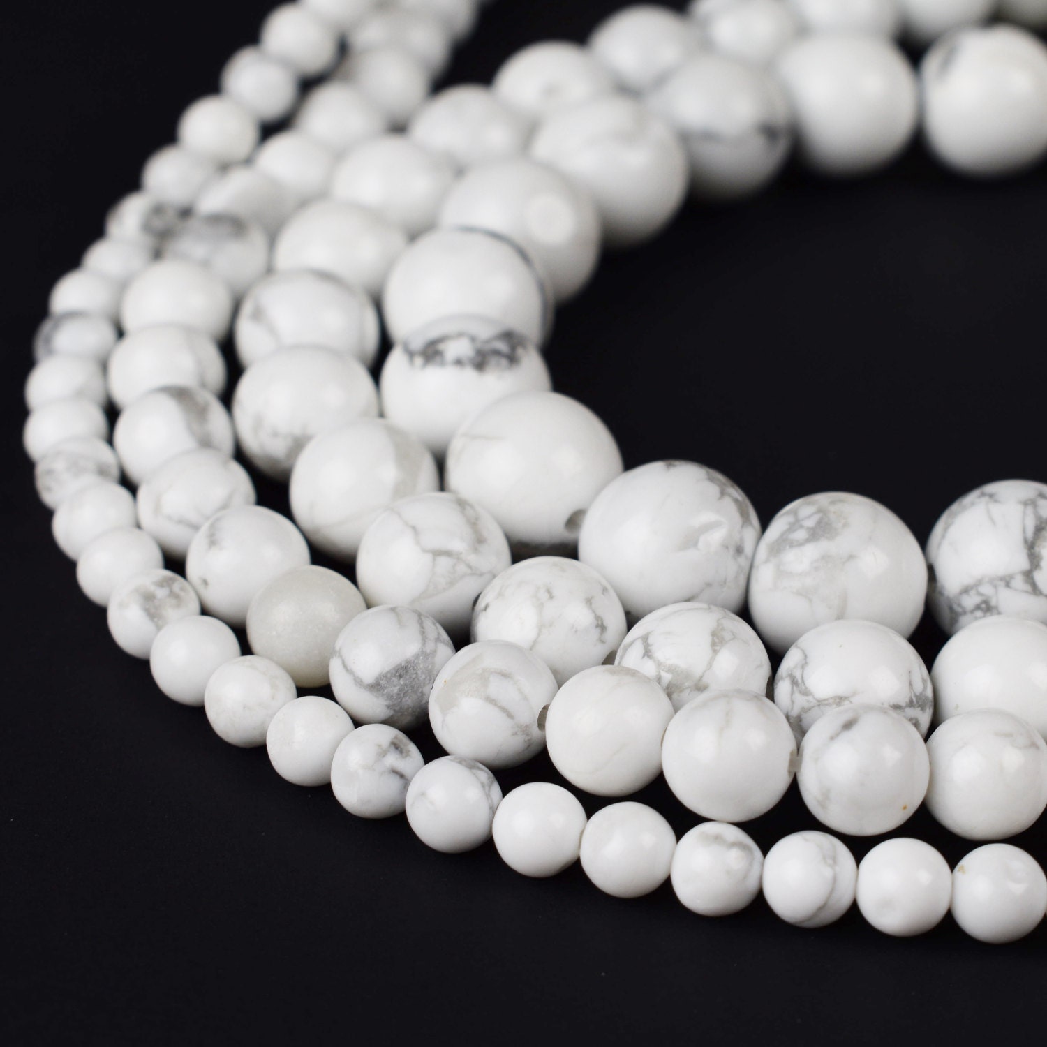 Natural Howlite Beads Mm Mm Mm Mm Round Full