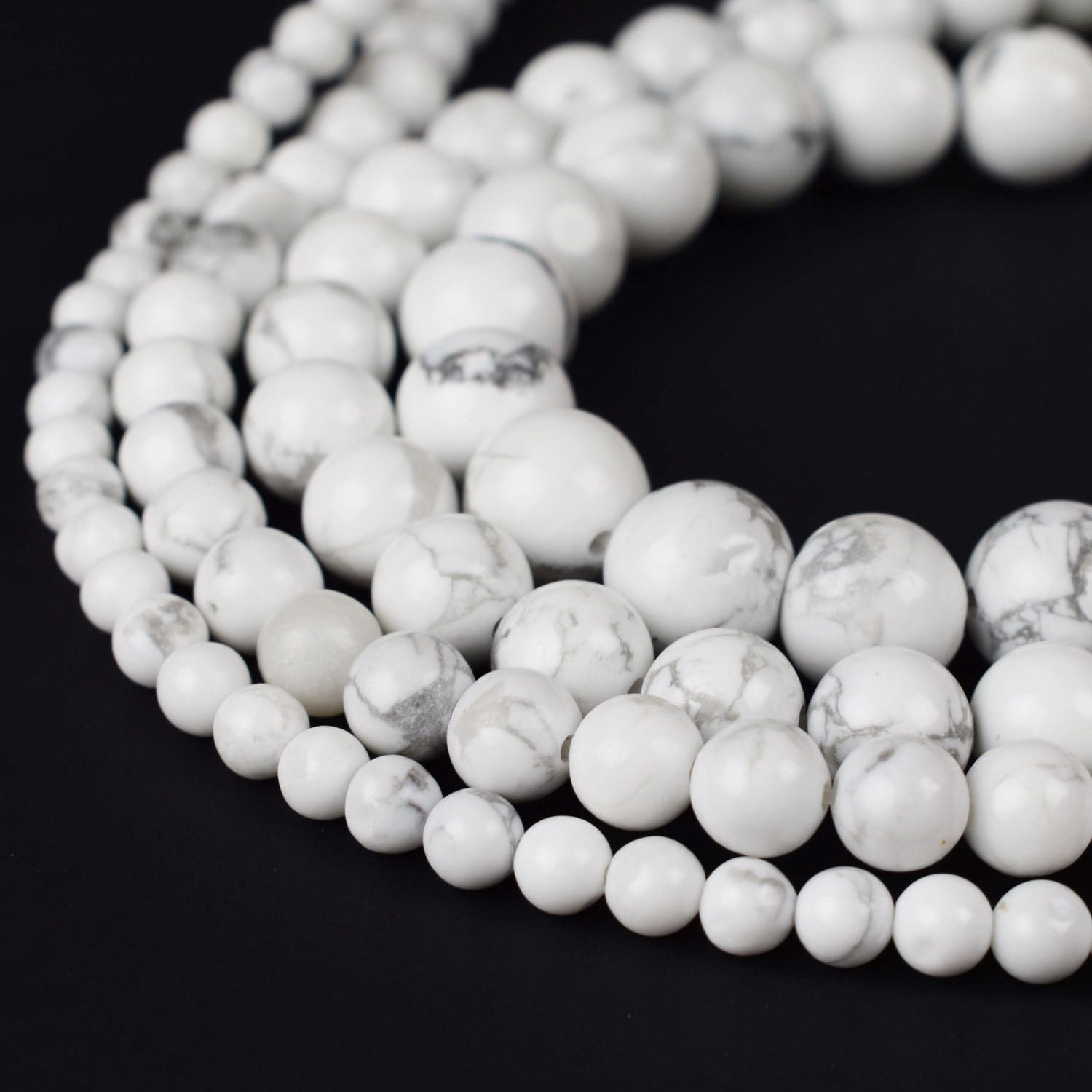 Natural Howlite Beads 4mm 6mm 8mm 10mm Round 15.5