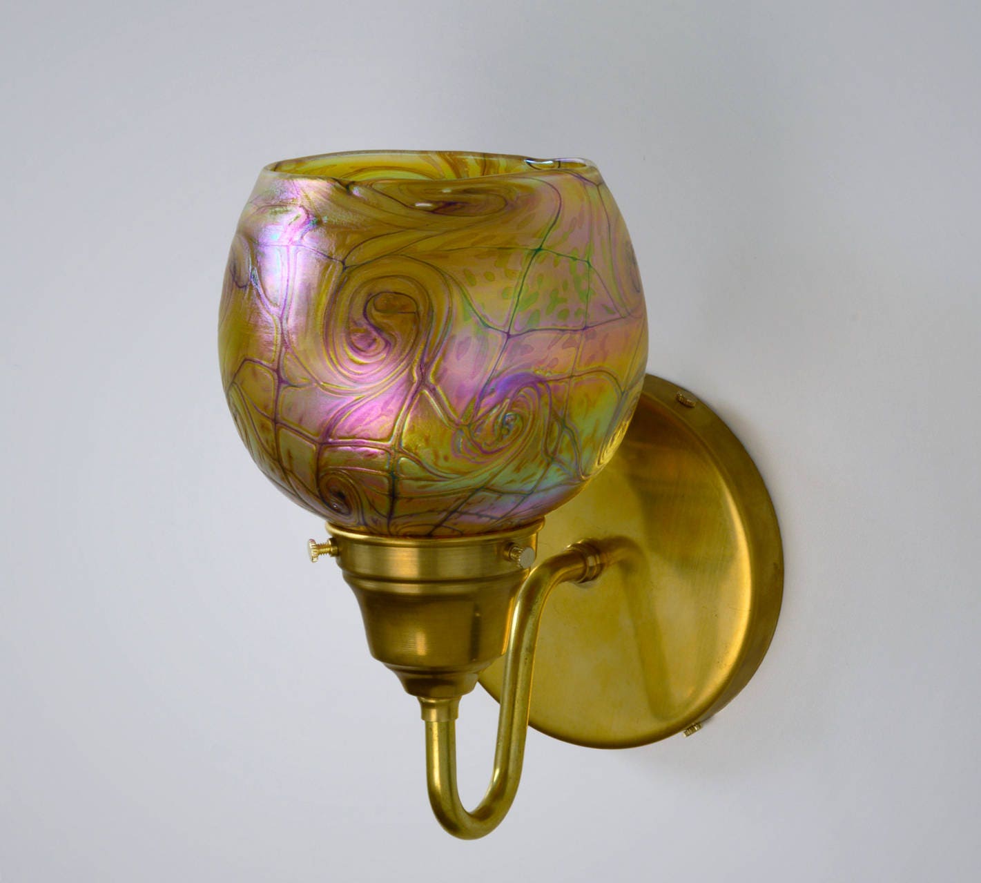 Art Glass Sconces Blown Glass Wall Lamp Iridescent Art