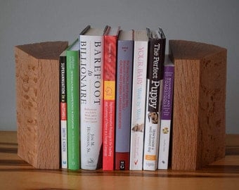 She-Oak wood bookends handmade from reclaimed timber for books, CDs, DVDs etc
